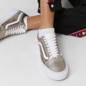 vans old skool platform gray gold